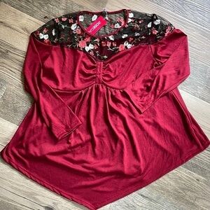 Rosegal NWT blouse red/black women’s size 5X‎